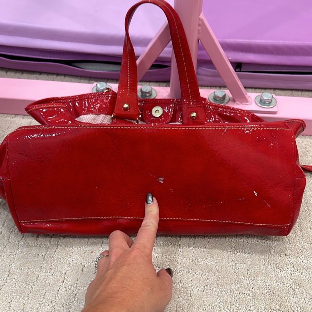 Dooney & Bourke Red Patent Leather Shoulder Bag - Picture 7 of 7